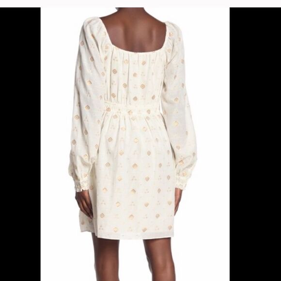 Joie mianda white and gold peasant mini dress - Picture 6 of 12